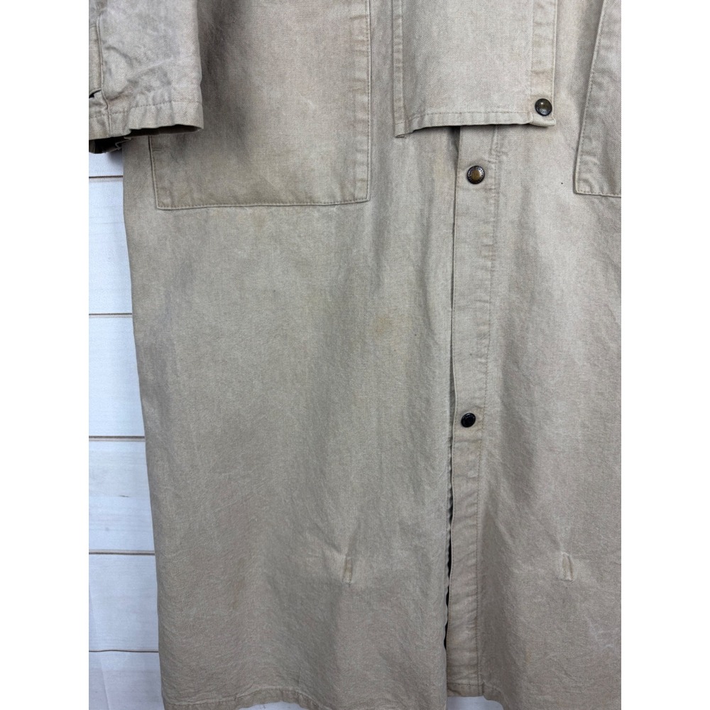 The Australian Outback Collection Duster Coat Large Tan Canvas Cape Trench - Picture 4 of 12
